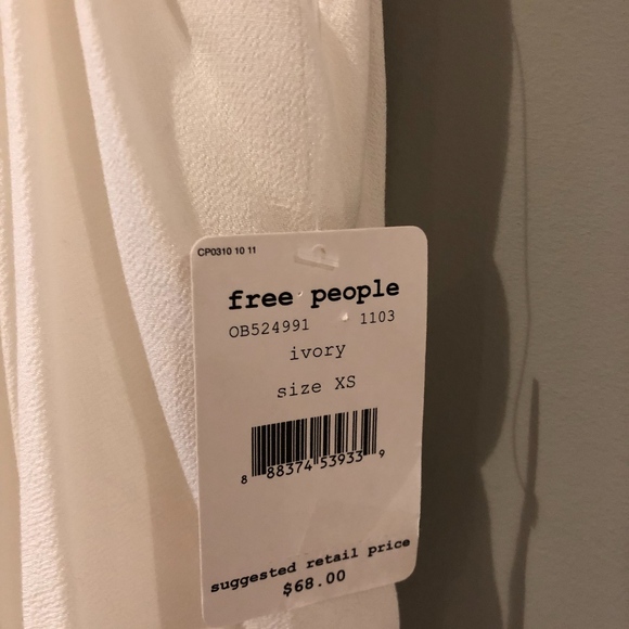 Free People Ivory Top sz XS NWT - Picture 3 of 3